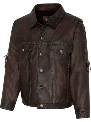 Stars & Stripes Herren Western Lederjacke Rowdy braun Outdoor Lederjacken Braun male main image Western Wear