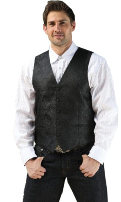 Stars & Stripes Herren Western Old Style Weste Lincoln schwarz Cowboys Old Style Schwarz male main image Western Wear