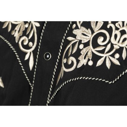 Stars & Stripes Herren Westernhemd Henry langarm schwarz Cowboys Westernhemden Schwarz male detail 3