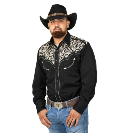 Stars & Stripes Herren Westernhemd Henry langarm schwarz Cowboys Westernhemden Schwarz male main image Western Wear