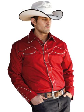 Stars & Stripes Herren Westernhemd Jack red langarm rot Cowboys Westernhemden Rot male main image Western Wear