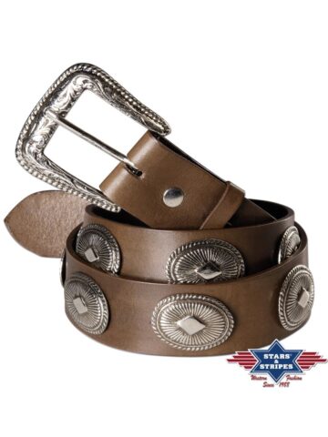 Stars & Stripes Leder-Westerngürtel WG-114 Gürtel Ledergürtel Braun unisex main image Western Wear