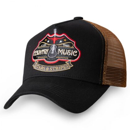 Stars & Stripes Trucker Cap Country Music Hüte Caps Schwarz unisex main image Western Wear