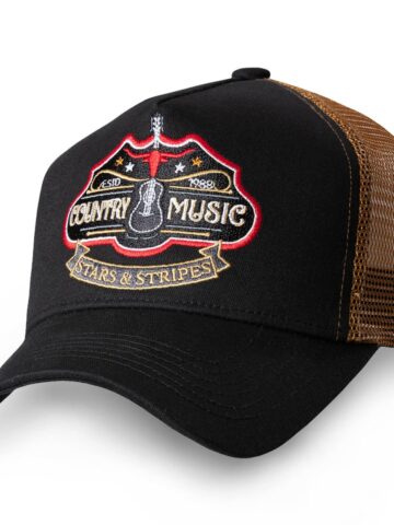 Stars & Stripes Trucker Cap Country Music Hüte Caps Schwarz unisex main image Western Wear