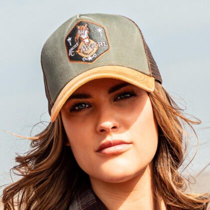 Stars & Stripes Trucker Cap Proud Cowgirl Hüte Caps Grün unisex detail 2