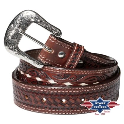 Stars & Stripes Western Style Ledergürtel WG-310 braun Gürtel Ledergürtel Braun unisex main image Western Wear