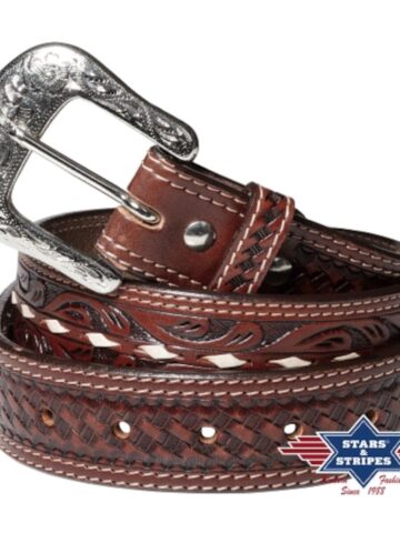 Stars & Stripes Western Style Ledergürtel WG-310 braun Gürtel Ledergürtel Braun unisex main image Western Wear