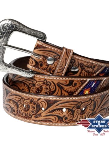 Stars & Stripes Western Style Ledergürtel WG-312 braun Gürtel Ledergürtel Braun unisex main image Western Wear