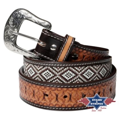 Stars & Stripes Western Style Ledergürtel WG-313 Gürtel Ledergürtel Braun unisex main image Western Wear