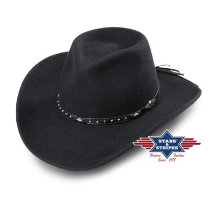 Stars & Stripes Western Wollfilzhut Reno schwarz Hüte Filzhüte Schwarz unisex main image Western Wear