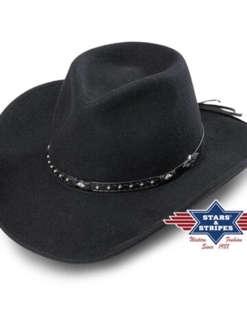 Stars & Stripes Western Wollfilzhut Reno schwarz Hüte Filzhüte Schwarz unisex main image Western Wear