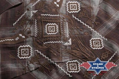 Stars & Stripes Westernhemd William langarm braun kariert Cowboys Westernhemden Braun male detail 2