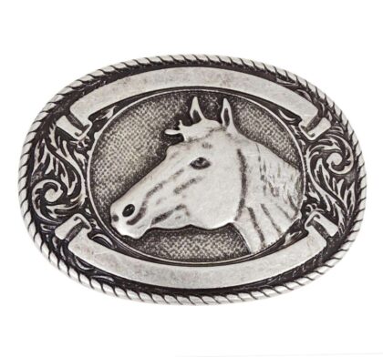 Western-Gürtelschnalle Friendly Horse Gürtel Gürtelschnallen Silber unisex main image Western Wear