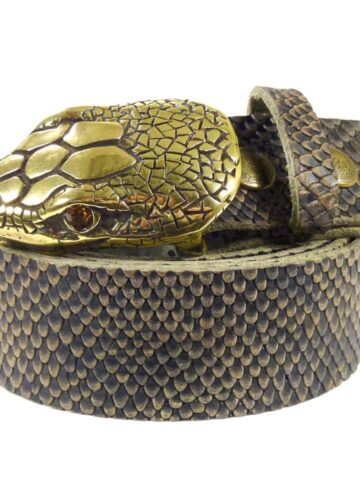 Western Ledergürtel Snake Dark & Snakebite Gold Gürtel Ledergürtel Braun unisex main image Western Wear