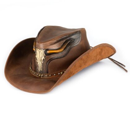 Dallas Hats Westernwear Leder Westernhut Stier braun Hüte Lederhüte Braun unisex main image Western Wear