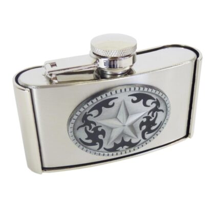 Flachmann Gürtelschnalle Flask Western Star 88 ml Gürtel Gürtelschnallen Silber unisex detail 1