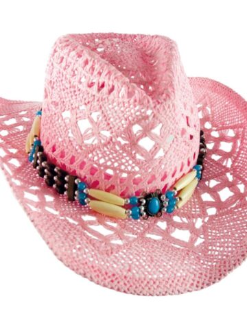 Great Western Damen Strohhut Perlen-Hutband pink Hüte Strohhüte Pink unisex main image Western Wear