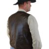 Great Western Herren Antik Classic Lammleder-Weste braun Cowboys Westen Braun male detail 1