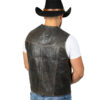 Great Western Herren Lederweste Classic Rub-Off Vintage Cowboys Westen Grau male detail 1