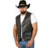 Great Western Herren Lederweste Classic Rub-Off Vintage Cowboys Westen Grau male main image Western Wear
