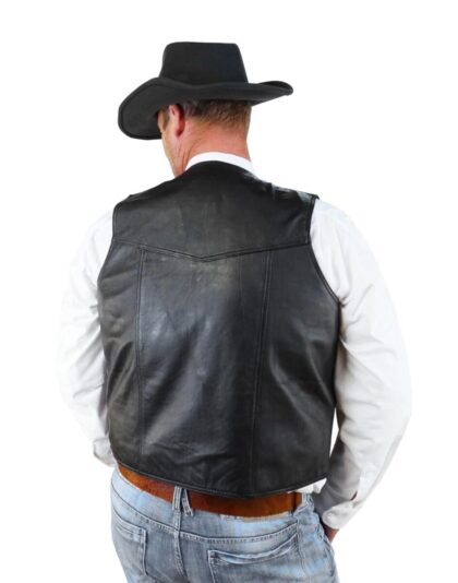 Great Western Herren Western Schafslederweste schwarz Cowboys Westen Schwarz male detail 2