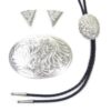 Great Western Set Silber graviert mit Bolo Tie, Kragenecken & Gürtelschnalle Gürtel Gürtelschnallen Silber unisex main image Western Wear