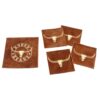 Great Western Style Kuhfell Whiskey Glas Untersetzer-Set Accessoires Dekoartikel Braun unisex detail 1