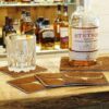 Great Western Style Kuhfell Whiskey Glas Untersetzer-Set Accessoires Dekoartikel Braun unisex detail 2