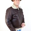 Great Western Vintage Style Fliegerjacke aus Anilin Rindsleder braun Outdoor Lederjacken Braun male main image Western Wear