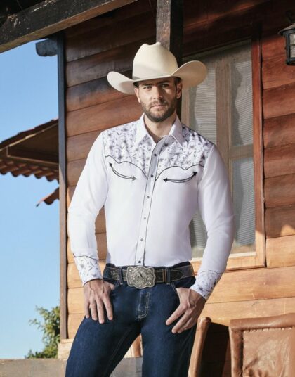 Rangers Herren Westernhemd Pablo weiß Langarm Cowboys Westernhemden Weiß male main image Western Wear