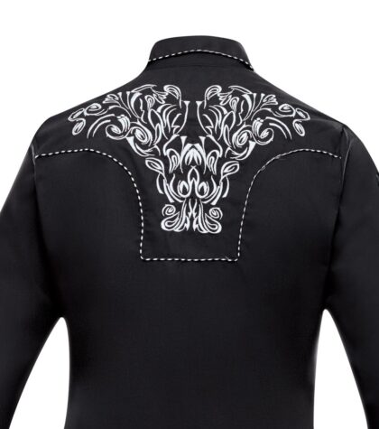 Rangers Herren Westernhemd Santiago schwarz Langarm Cowboys Westernhemden Schwarz male detail 3