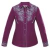 Rangers Westernbluse Avery lila türkis langarm Ladies Oberteile & Blusen Lila female main image Western Wear