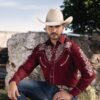 Rangers Westernhemd Jose weinrot weiß langarm Cowboys Westernhemden Rot male main image Western Wear