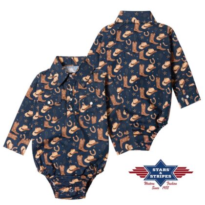 Stars & Stripes Baby Body Cowboy blau Kids Accessoires Blau male main image Western Wear