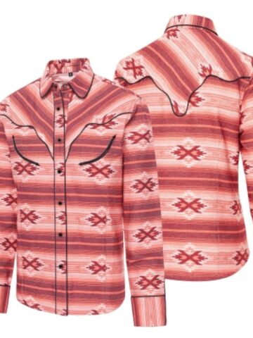 Stars & Stripes Damen Langarm Ethno-Westernbluse SIERRA Ladies Oberteile & Blusen Pink female main image Western Wear