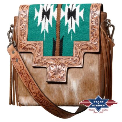 Stars & Stripes Damen Umhängetasche Westerntil BAG-10 Accessoires Taschen Braun female main image Western Wear