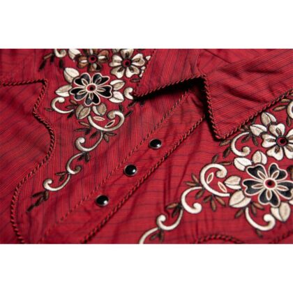 Stars & Stripes Damen Westernbluse Catherine rot langarm Ladies Oberteile & Blusen Rot female detail 1