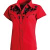 Stars & Stripes Damen Westernbluse Ella rot kurzarm Ladies Oberteile & Blusen Rot female main image Western Wear