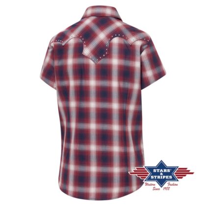 Stars & Stripes Damen kurzarm Westernbluse SHELBY Ladies Oberteile & Blusen Rot female detail 1