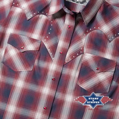 Stars & Stripes Damen kurzarm Westernbluse SHELBY Ladies Oberteile & Blusen Rot female detail 2