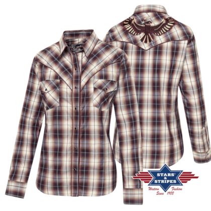 Stars & Stripes Damen langarm Westernbluse HARPER rot Ladies Oberteile & Blusen Rot female detail 3