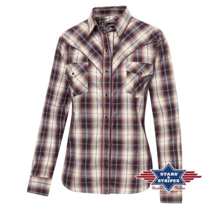 Stars & Stripes Damen langarm Westernbluse HARPER rot Ladies Oberteile & Blusen Rot female main image Western Wear