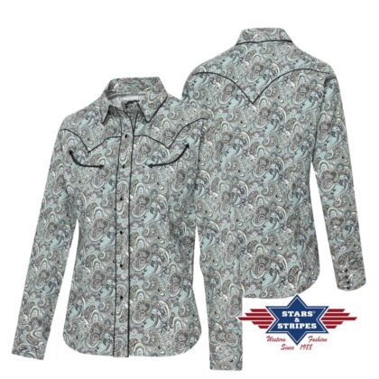 Stars & Stripes Damen langarm Westernbluse WILLOW Ladies Oberteile & Blusen Grau female detail 3