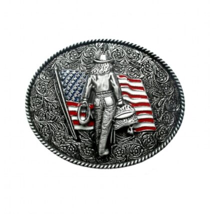 Stars & Stripes Gürtelschnalle Cowgirl GS-437 Gürtel Gürtelschnallen Silber unisex main image Western Wear