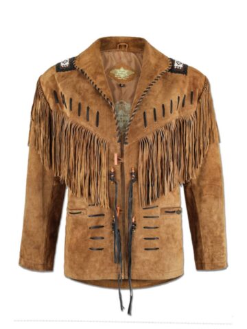 Stars & Stripes Herren Leder-Fransenjacke BUFFALO braun Outdoor Lederjacken Braun male main image Western Wear