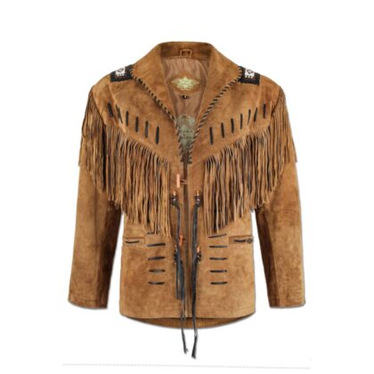 Stars & Stripes Herren Leder-Fransenjacke BUFFALO braun Outdoor Lederjacken Braun male main image Western Wear