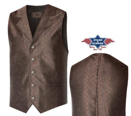 Stars & Stripes Herren Old Style Weste Full House braun Cowboys Old Style Braun male detail 3