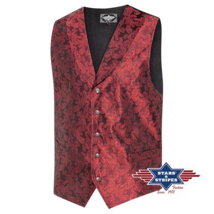 Stars & Stripes Herren Old Style Weste King red rot Cowboys Old Style Rot male main image Western Wear