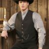 Stars & Stripes Herren Western Old Style Weste Earp schwarz Cowboys Old Style Schwarz male detail 1