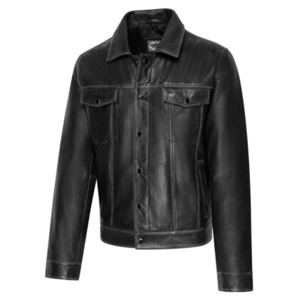 Stars & Stripes Herren Western Style Lederjacke CEDRIC schwarz Outdoor Lederjacken Schwarz male main image Western Wear